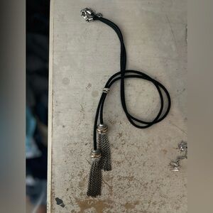 Brighton Black and Silver Necklace with Tassels